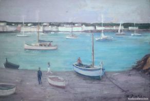 Arte: Rafael Duran Benet (1931-2015) - Cadaques - Óleo sobre tabla